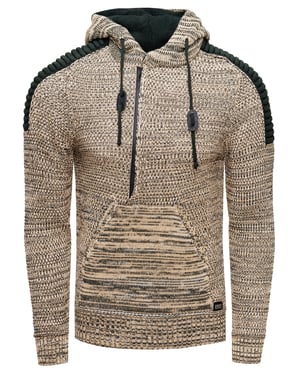 Chunky contrasterende hoodie met 1/2 rits