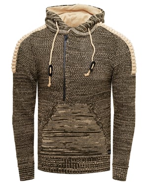Chunky contrasterende hoodie met 1/2 rits