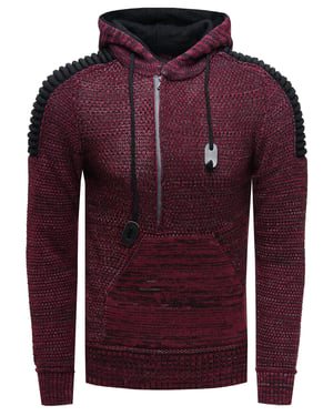 Chunky contrasterende hoodie met 1/2 rits