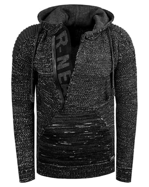 Chunky contrasterende hoodie met 1/2 rits