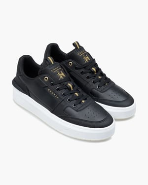 Cruyff Endorsed Tennis Heren Sneakers Van Leer In Het Zwart