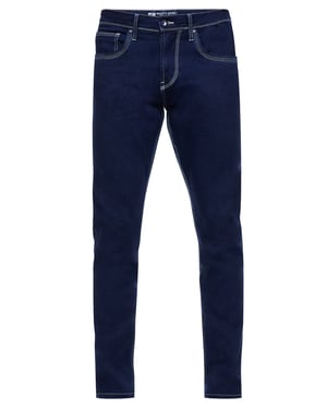 Donkerblauwe jeansbroek "MELVIN" slim fit katoen-stretch