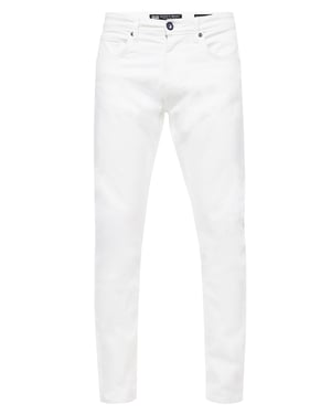Witte denim jeansbroek "MELVIN" slim fit katoen-stretch