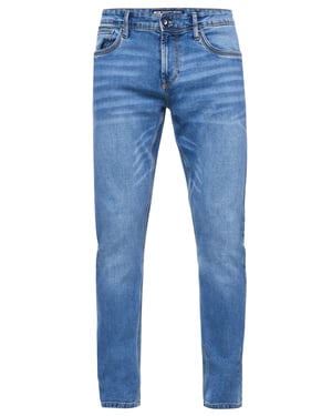 Blauwe used jeans broek "MELVIN" slim fit katoen stretch