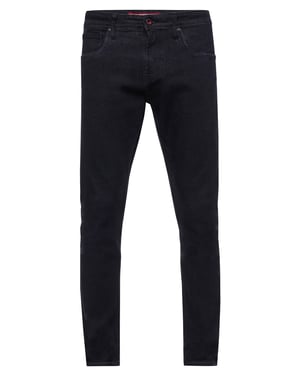 Zwarte denim jeansbroek "MELVIN" slim fit katoen-stretch