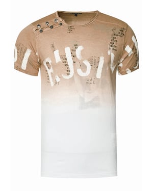 T-shirt Wash with gradient and side button strip