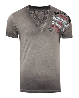 V-hals T-shirt met print aan de zijkant