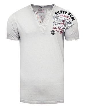 V-hals T-shirt met print aan de zijkant