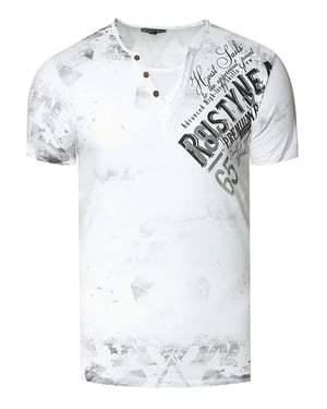 V-hals T-shirt met logo-print aan de zijkant