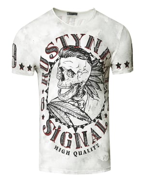 T-shirt met een was met schedelprint