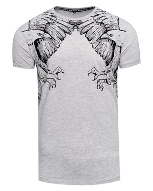 T-shirt met effen Amerikaanse print