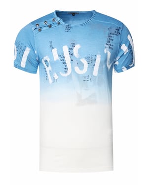 T-shirt Wash with gradient and side button strip