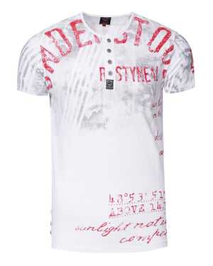 T-shirt met ronde hals en voor- en achterkant bedrukt