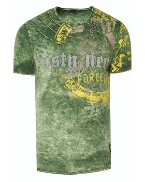 gewassen T-shirt met adelaarprint