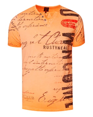 T-shirt met V-hals en logo-print aan de zijkant
