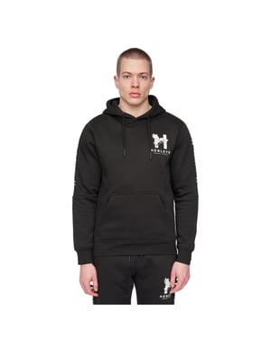 Henleys Heren Tapehen Hoodie (Zwart)