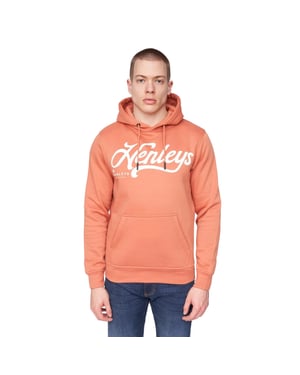 Henleys Heren Scripthen Hoodie (Baksteen Rood)