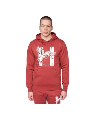 Henleys Heren Curveball Hoodie (Diep rood)