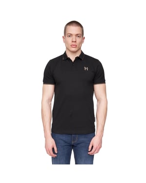 Henleys Heren Henflare Poloshirt (Zwart)