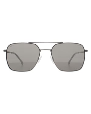 Hugo Boss Aviator Heren Mat Donker Ruthenium Grijs Gepolariseerd BOSS 1414/S