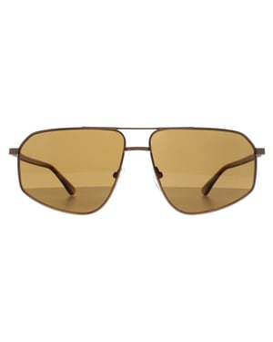 Calvin Klein Aviator Mens Matte Amber Gold Gold Brown CK23126S