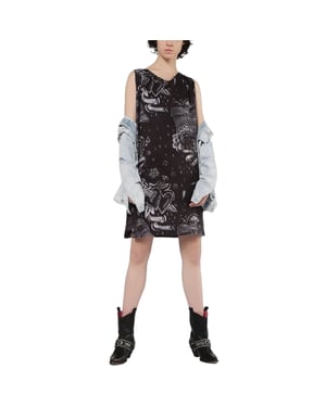 DIESEL D MAY Womens Long Dress V Neck Ebony Casual Party Outwear Sleeveless Top