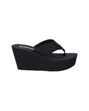 Rocket Dog Womens/Ladies Diver Webbing Slip On Wedge Sandals (Black)