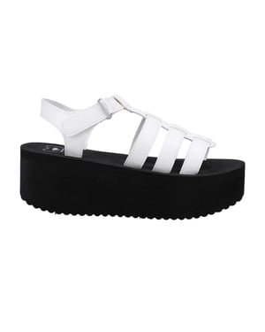 Rocket Dog Dames/Dames Helio Terrence Wedge Sandalen (Wit/zwart)