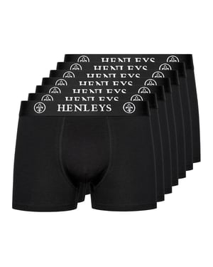 Henleys Heren McBlacken Boxershorts (Set van 7) (Zwart)