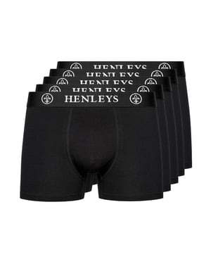 Henleys Heren McBlacken Boxershorts (Set van 5) (Zwart)