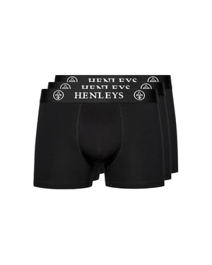 Henleys Heren McBlacken Boxershorts (Set van 3) (Zwart)