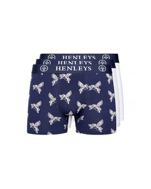 Henleys Heren Lionwing Assorted Designs Boxershorts (Set van 3) (Veelkleurig)