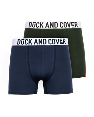 Duck and Cover Heren Galton Boxer Shorts (Set van 2) (Groen/blauw)