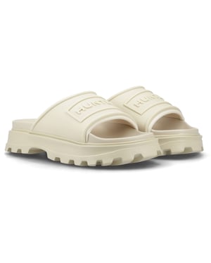 Hunter Moulded Stacked Slider Polyester Dames Grind Slippers