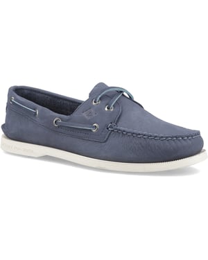 Sperry Authentic 2 Eye Leren Heren Donkerblauwe Bootschoenen