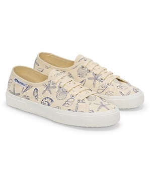 Superga 3750 Seashells Print Cotton Women's Beige Trainers