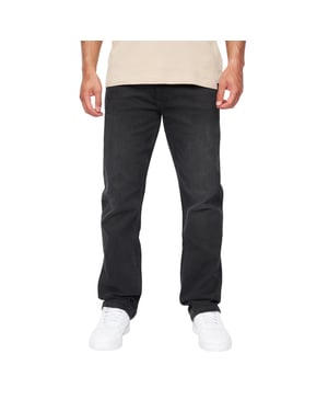 Duck and Cover Mens Janstar Straight Leg Jeans (Black Wash)