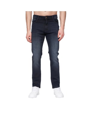 Henleys Heren Craze Comfort Rechte Jeans (Blauw Zwart)