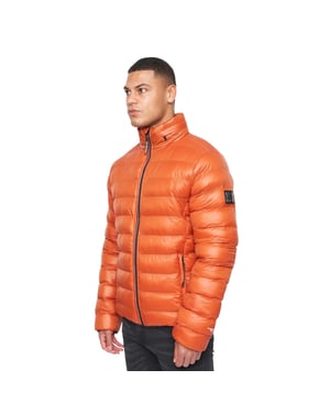 Duck and Cover Mens Shemmy 2 Layer Quilted Jacket (Orange)