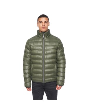 Duck and Cover Mens Shemmy 2 Layer Quilted Jacket (Olive)