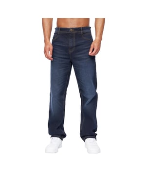 Duck and Cover Heren Rushawn Relaxed Fit Jeans (Donkere wasbeurt)