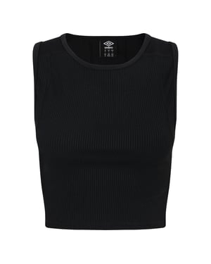 Umbro Dames/Dames Ribbed Crop Top (Zwart)