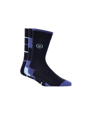 Duck and Cover Mens Raphous Socks (Pack of 3) (Black/Blue)