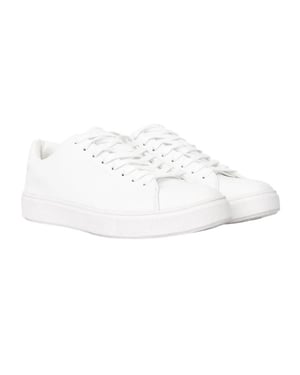 Duck and Cover Heren Kremes PU-trainers met lederlook (Wit)