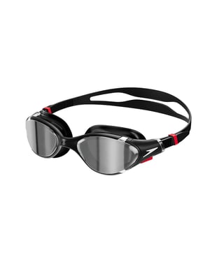 Speedo Uniseks 2.0 Spiegel Biofuse zwembril voor volwassenen (Zwart/Zilver)