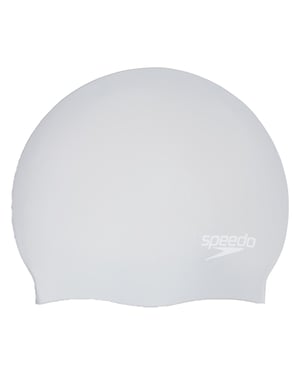 Speedo Unisex Zwemuts Lang Haar voor Volwassenen (Zilver/Wit)