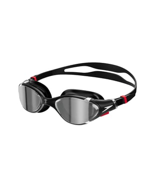 Speedo Heren 2024 2.0 Spiegel Biofuse zwembril (Zwart/Zilver)