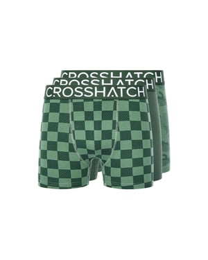 Crosshatch Heren Bresler Boxershorts (Set van 3) (Groen)