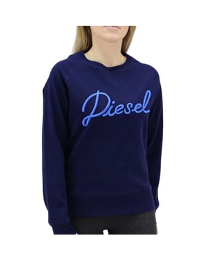 DIESEL F GERTRUDE Womens Sweatshirts Crew Neck Ribbed Casual Pullover Jumper Top