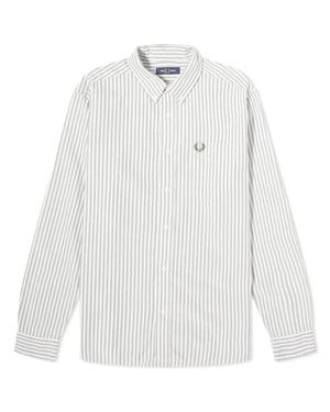Fred Perry Field Green Striped Oxford Shirt